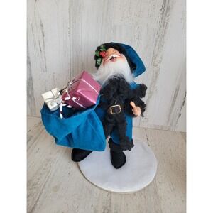 Annalee true blue Santa Claus Xmas plush gift present home decor figure